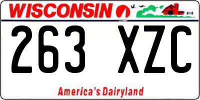 WI license plate 263XZC