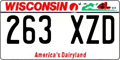 WI license plate 263XZD