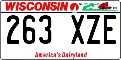 WI license plate 263XZE