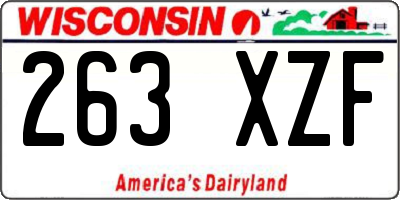 WI license plate 263XZF