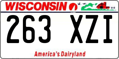 WI license plate 263XZI