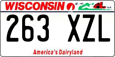 WI license plate 263XZL