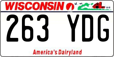WI license plate 263YDG