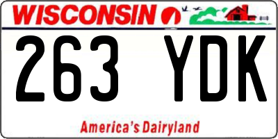 WI license plate 263YDK