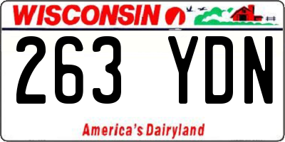 WI license plate 263YDN