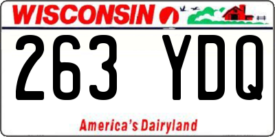 WI license plate 263YDQ