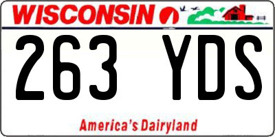 WI license plate 263YDS