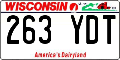 WI license plate 263YDT