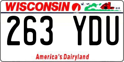 WI license plate 263YDU