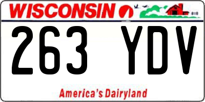 WI license plate 263YDV