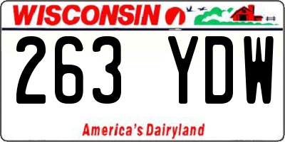 WI license plate 263YDW