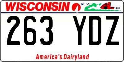 WI license plate 263YDZ