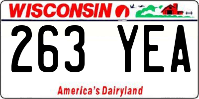 WI license plate 263YEA