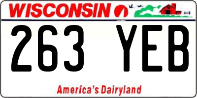 WI license plate 263YEB