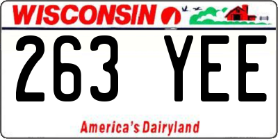 WI license plate 263YEE