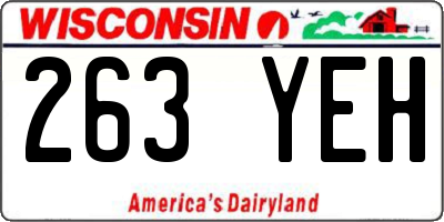 WI license plate 263YEH
