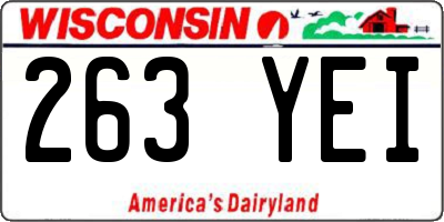 WI license plate 263YEI