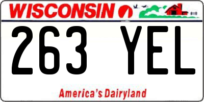 WI license plate 263YEL