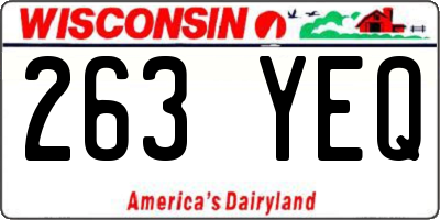 WI license plate 263YEQ