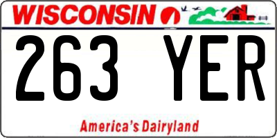 WI license plate 263YER