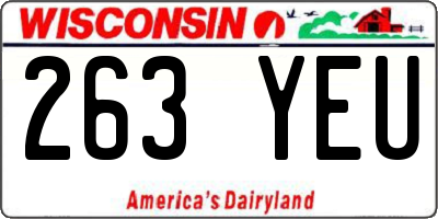 WI license plate 263YEU
