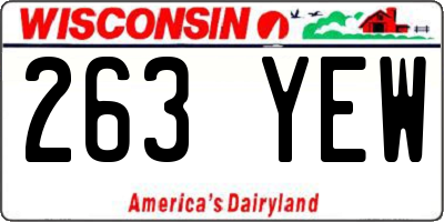 WI license plate 263YEW