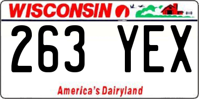 WI license plate 263YEX