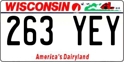 WI license plate 263YEY