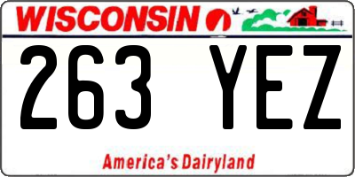 WI license plate 263YEZ