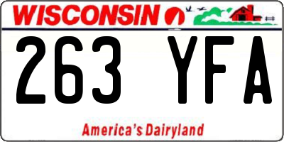 WI license plate 263YFA