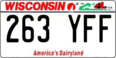 WI license plate 263YFF