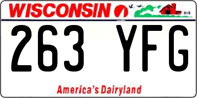 WI license plate 263YFG