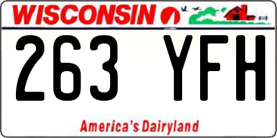 WI license plate 263YFH