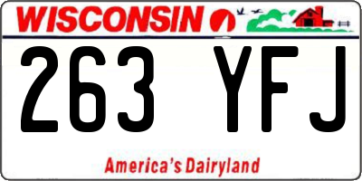 WI license plate 263YFJ