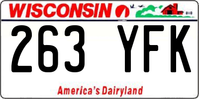 WI license plate 263YFK