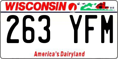 WI license plate 263YFM