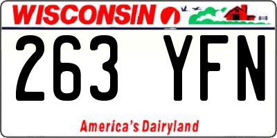WI license plate 263YFN