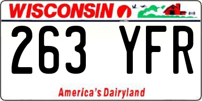 WI license plate 263YFR