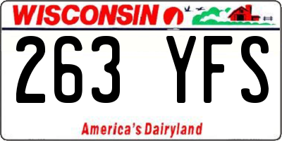 WI license plate 263YFS
