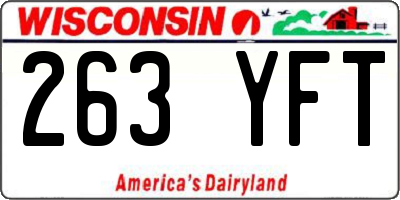 WI license plate 263YFT