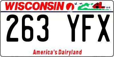 WI license plate 263YFX