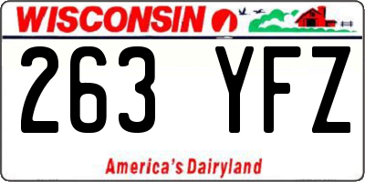 WI license plate 263YFZ