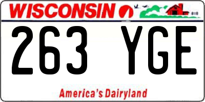 WI license plate 263YGE