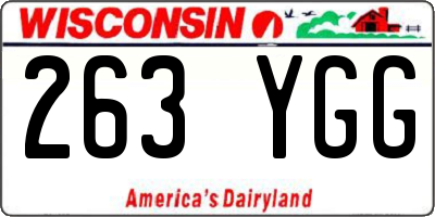 WI license plate 263YGG