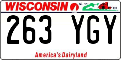 WI license plate 263YGY