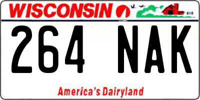 WI license plate 264NAK