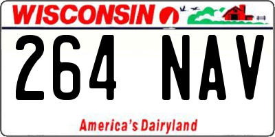 WI license plate 264NAV
