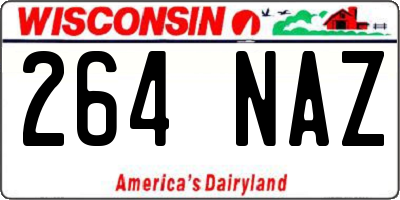 WI license plate 264NAZ