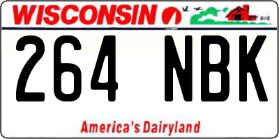 WI license plate 264NBK