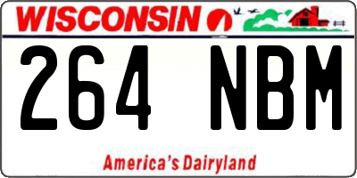WI license plate 264NBM